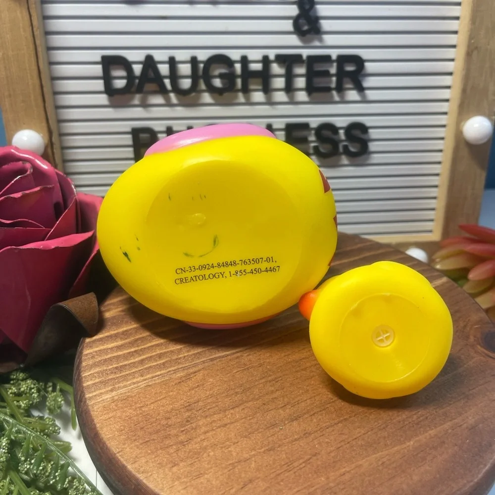 Mother Duck & Duckling Rubber Duck Set | Valentine Hearts